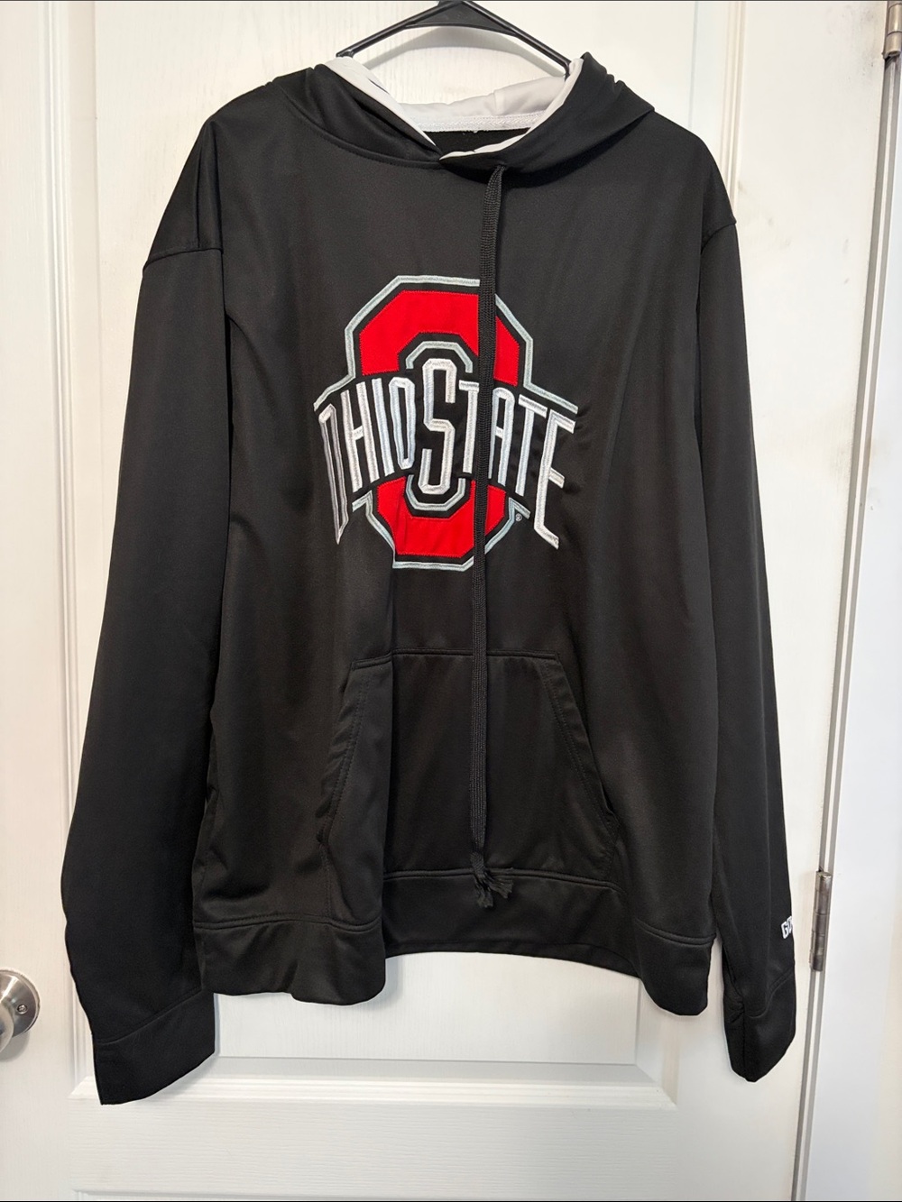 Ohio State Black Pullover Hoodie with Red Logo